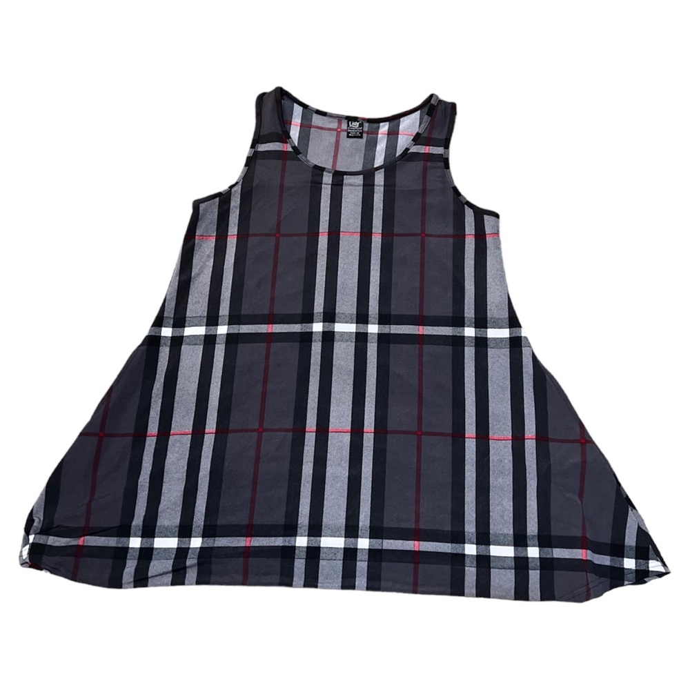 NWOT! LILDY SLEEVELESS TUNIC! Women’s L/XL Color: 🖤Black grey and red ❤️